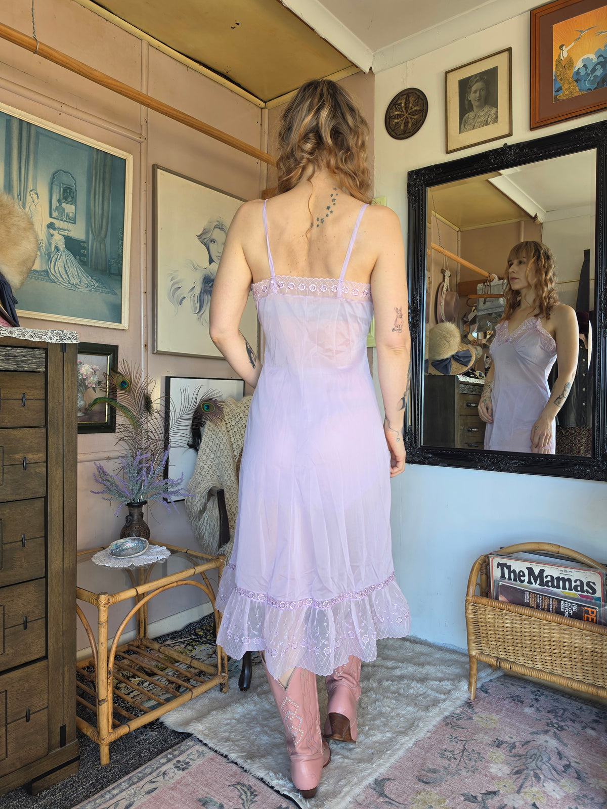 Vintage 1960s Dawn Garments Dreamy Lilac Lingerie Set - size 6-8
