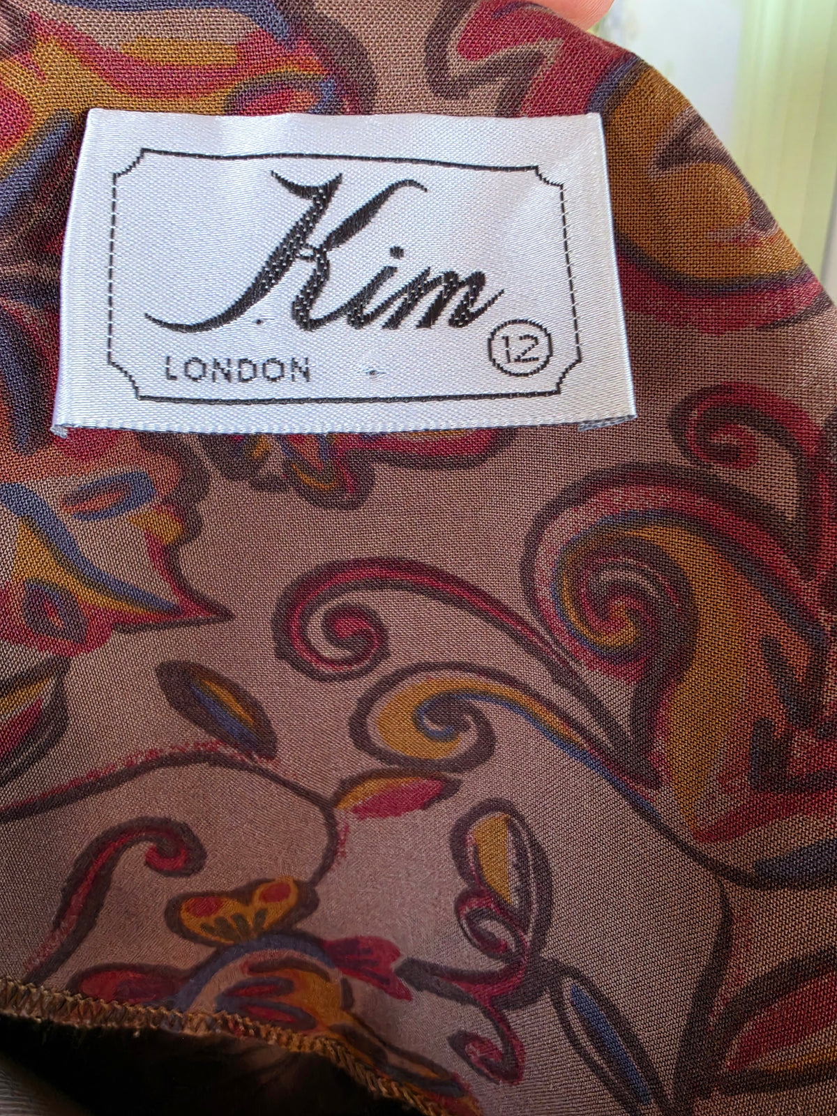Vintage 1980s Kim London Paisley Drop-Waist Mini Dress - size 6-8