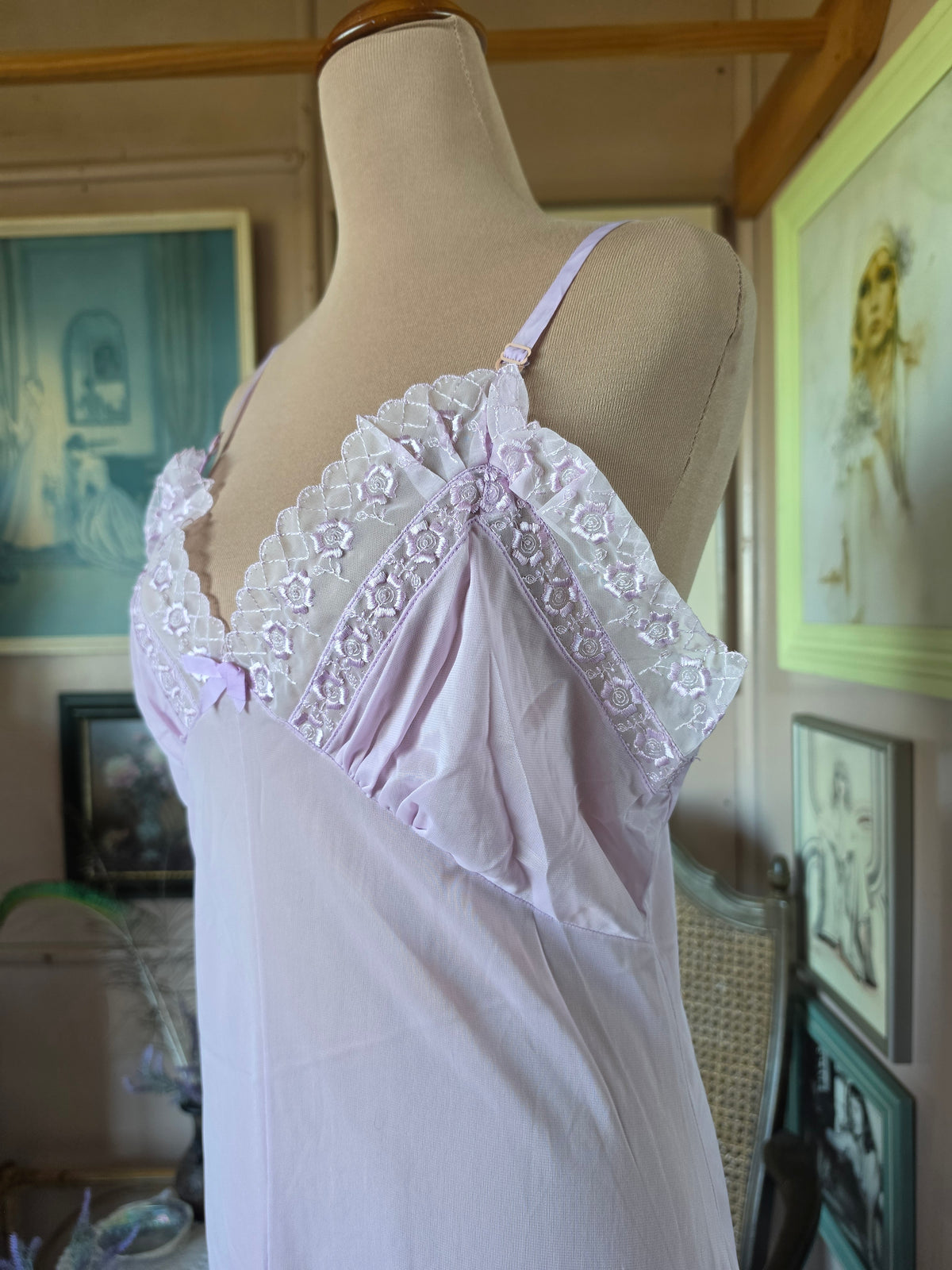 Vintage 1960s Dawn Garments Dreamy Lilac Lingerie Set - size 6-8