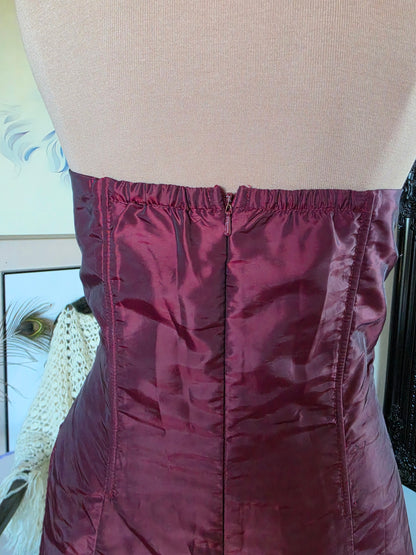 Vintage Y2K Staxs Dark Romantic Merlot Lace Ball Gown - 10-12