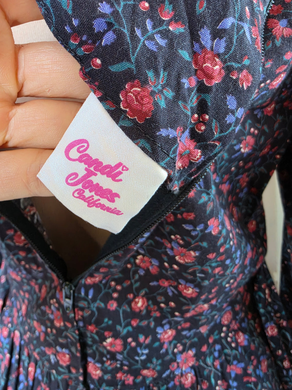 Vintage 1970s Candi Jones California Western Floral Prairie Midi Dress - 6-8