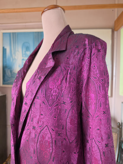 Vintage circa 1980s Target Metallic Disco Plum Blazer - size 8-10