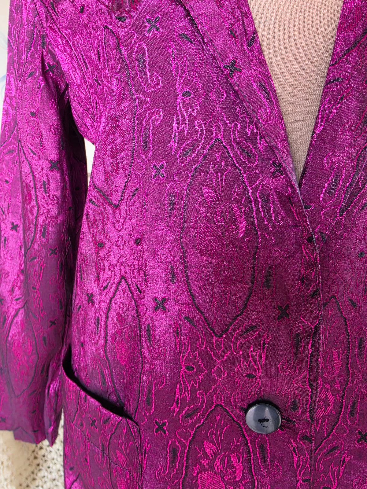 Vintage circa 1980s Target Metallic Disco Plum Blazer - size 8-10