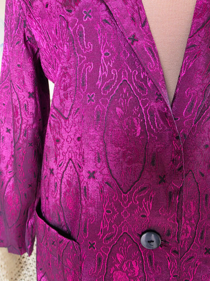 Vintage circa 1980s Target Metallic Disco Plum Blazer - size 8-10