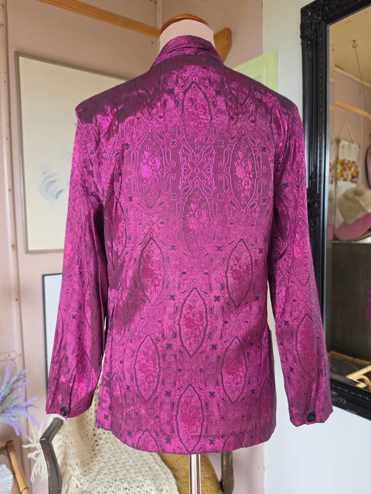 Vintage circa 1980s Target Metallic Disco Plum Blazer - size 8-10