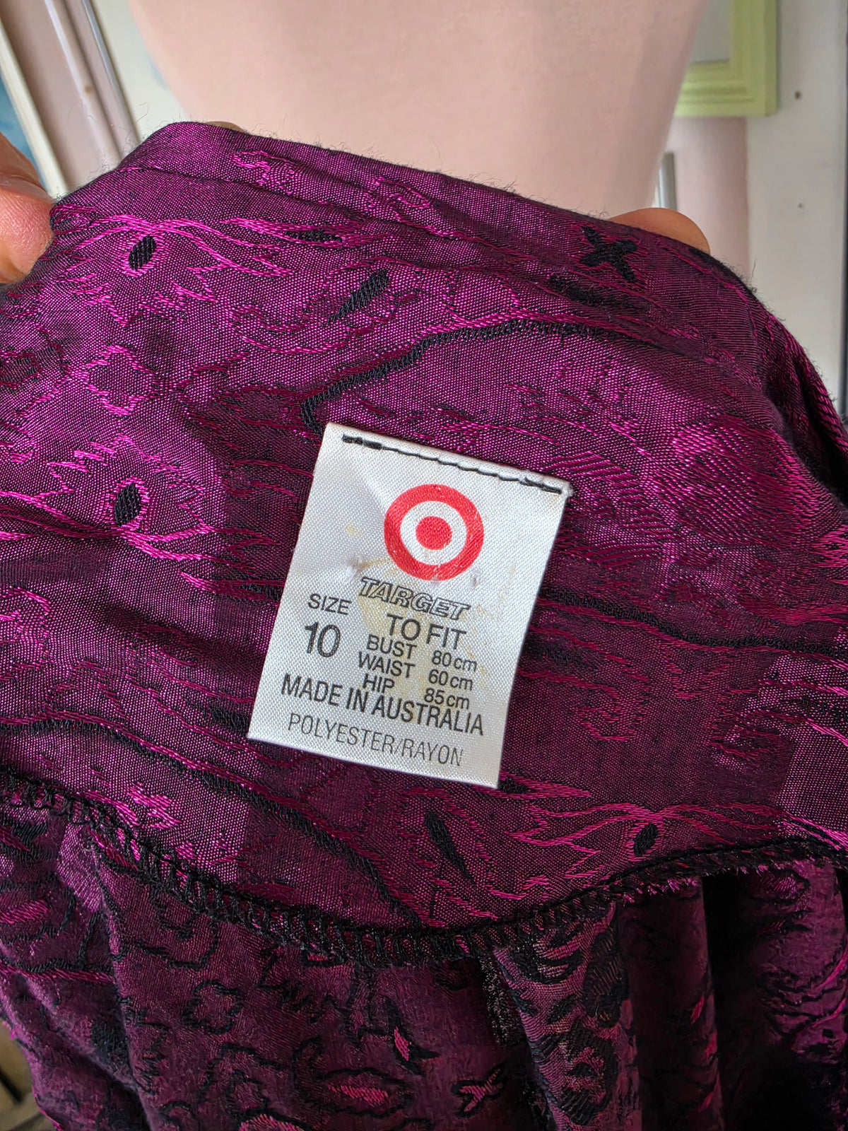 Vintage circa 1980s Target Metallic Disco Plum Blazer - size 8-10