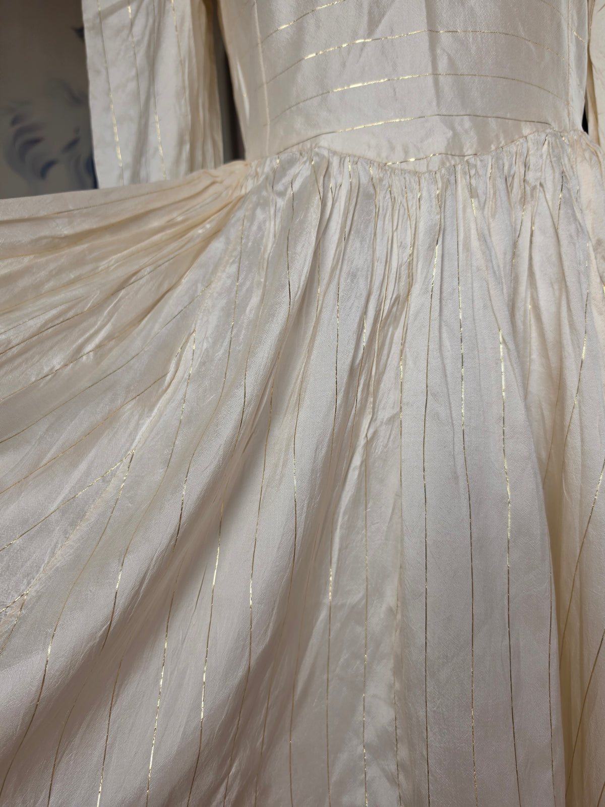 Vintage circa 1960s Buttermilk and Gold Princess Mini Dress - size 4-6
