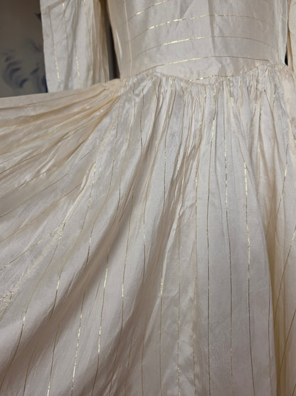 Vintage circa 1960s Buttermilk and Gold Princess Mini Dress - size 4-6
