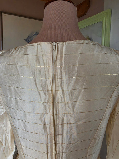 Vintage circa 1960s Buttermilk and Gold Princess Mini Dress - size 4-6