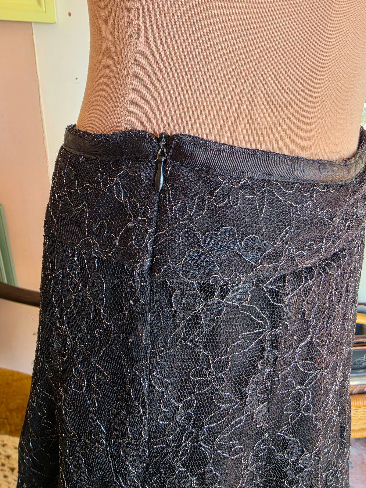 Vintage Y2K Millers Floral Whimsigoth Net Midi Skirt - 6-8