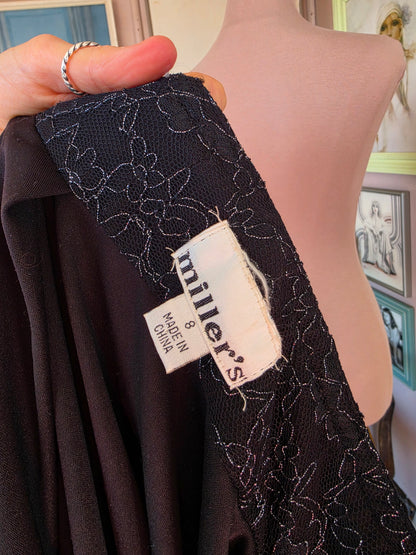 Vintage Y2K Millers Floral Whimsigoth Net Midi Skirt - 6-8