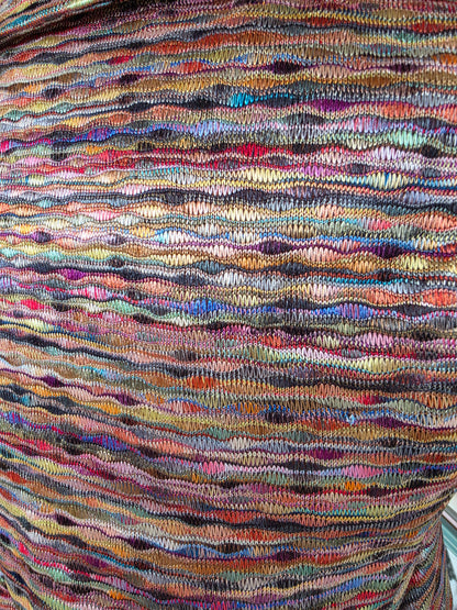 Vintage circa 1990s Just Jeans Rainbow Multicolour Sleeveless Bolero Top - size 8-10