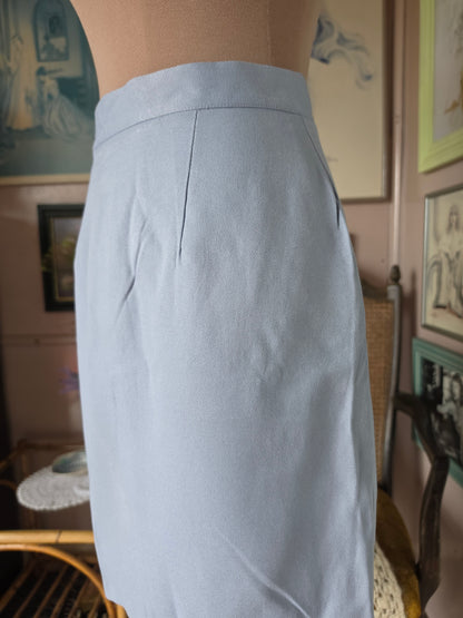 Vintage 1970s London Affair Pastel Blue Mini Skirt - size 8