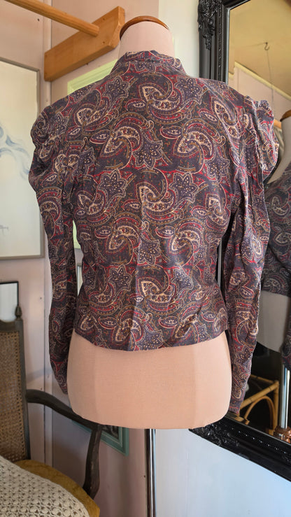 Vintage circa 1980s Queens Bohemian Cropped Top - size 6-8