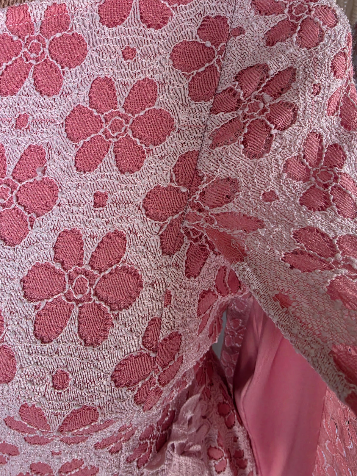 Vintage circa 1980s Dusky Pink Floral Midi Gown with Cape Sleeves - 8-10
