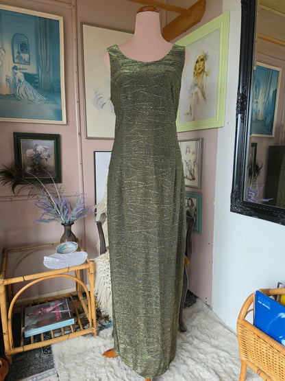 Vintage 1980s Jaki K Sydney Gold Dust Shimmer Gown - size 12