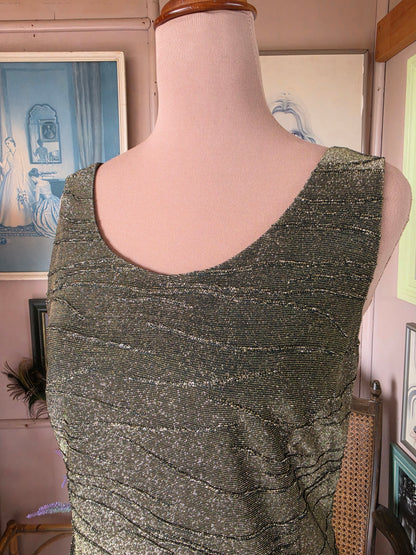 Vintage 1980s Jaki K Sydney Gold Dust Shimmer Gown - size 12