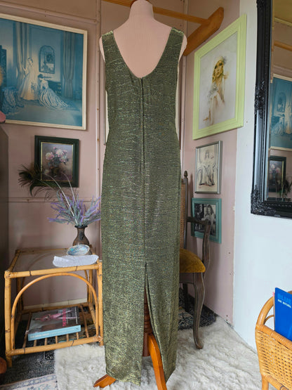 Vintage 1980s Jaki K Sydney Gold Dust Shimmer Gown - size 12