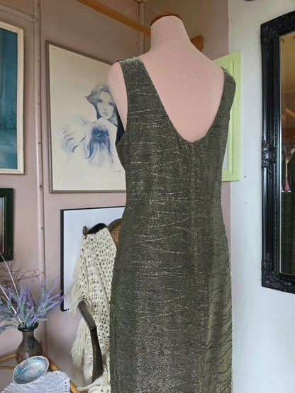 Vintage 1980s Jaki K Sydney Gold Dust Shimmer Gown - size 12