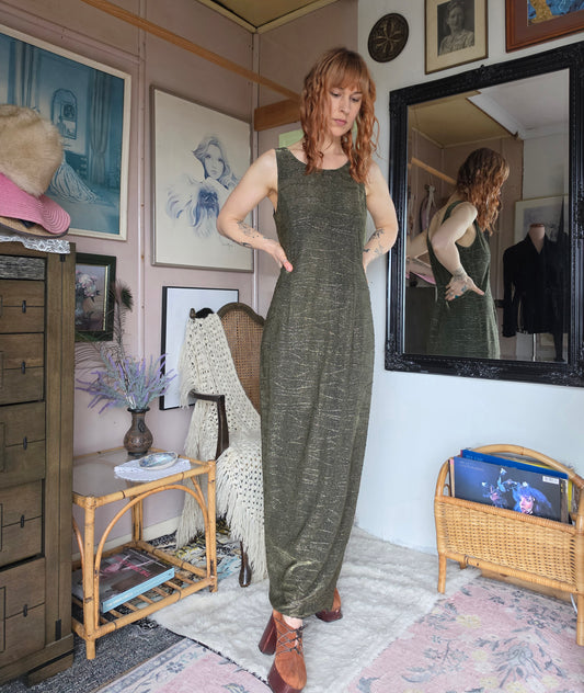 Vintage 1980s Jaki K Sydney Gold Dust Shimmer Gown - size 12