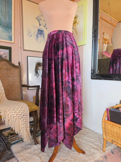 Vintage 1990s M-Designs 'Stevie Nicks' Inspired Gothic Witchy Velvet Skirt - size 8-10