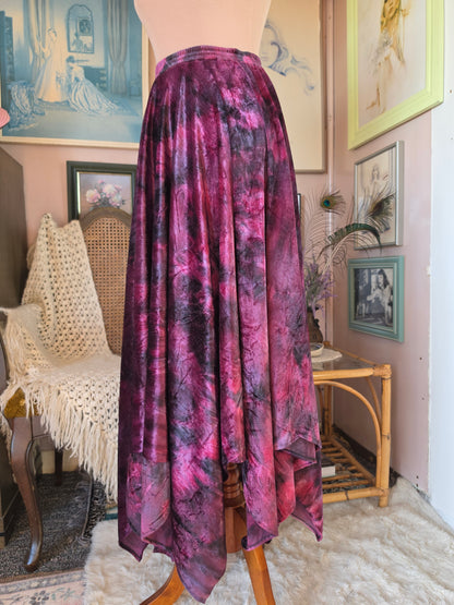 Vintage 1990s M-Designs 'Stevie Nicks' Inspired Gothic Witchy Velvet Skirt - size 8-10