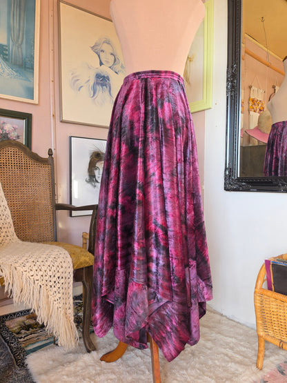 Vintage 1990s M-Designs 'Stevie Nicks' Inspired Gothic Witchy Velvet Skirt - size 8-10
